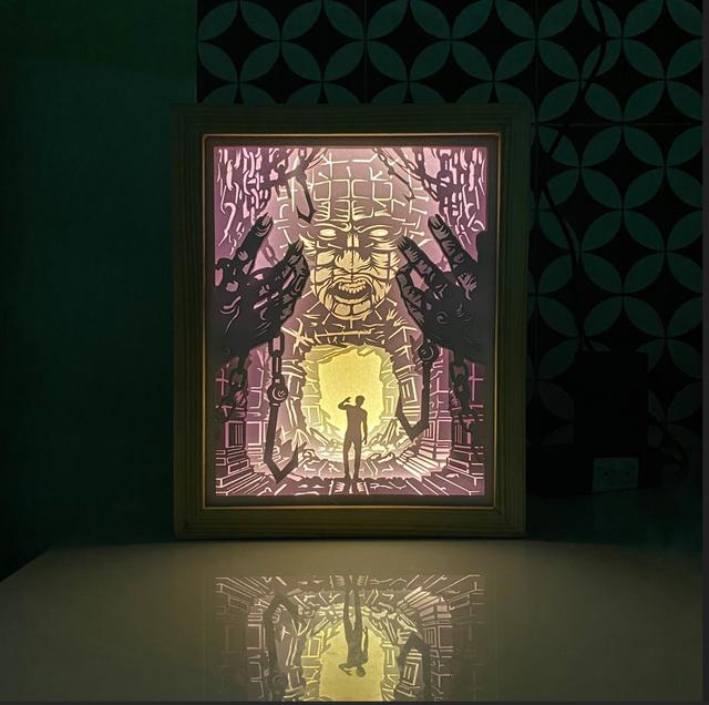 Hellraiser Pinhead Light Box Svg, Shadow Box Layered cardstock, File for Cricut and silhouette