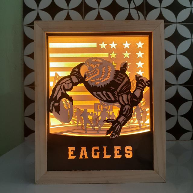 Philadelphia Eagles Light Box Svg, Layered cardstock, File for Cricut and silhouette