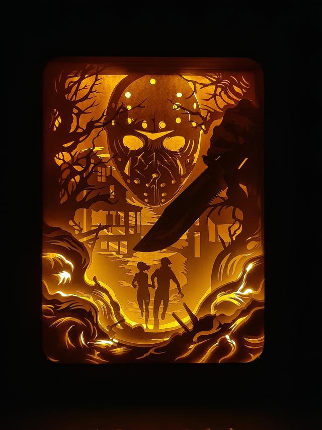 Jason Halloween Light Box Svg, Shadow Box Layered cardstock, File for Cricut and silhouette