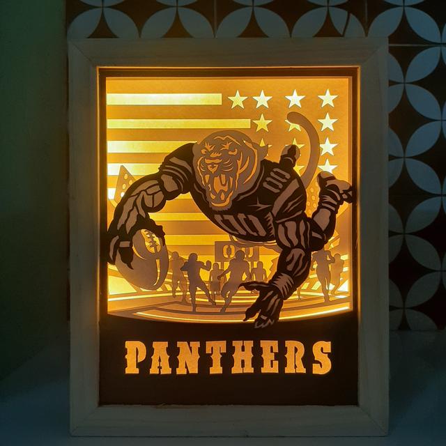 Carolina Panthers Light Box Svg, Layered cardstock, File for Cricut and silhouette